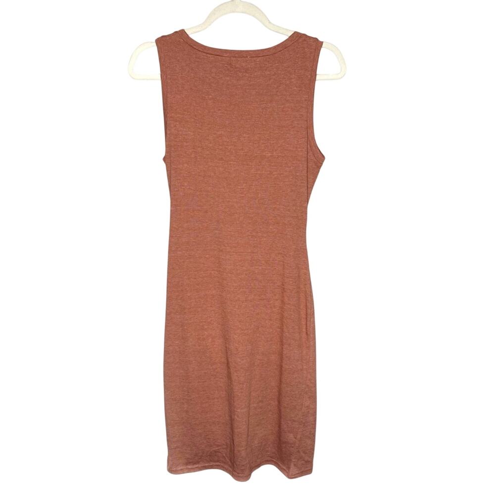Nordstrom Leith Sleeveless Ruched Bodycon Mini Tank Dress Medium Orange Cocktail - Picture 8 of 8